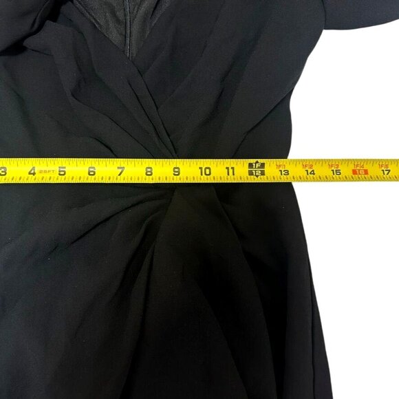 ML Monique Lhuillier Womens Black Ruffle Pintuck Evening Dress Gown NWT Size 4 - Picture 11 of 13